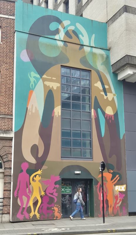 Artist, Felix FLX Braun's mural on Nelson street