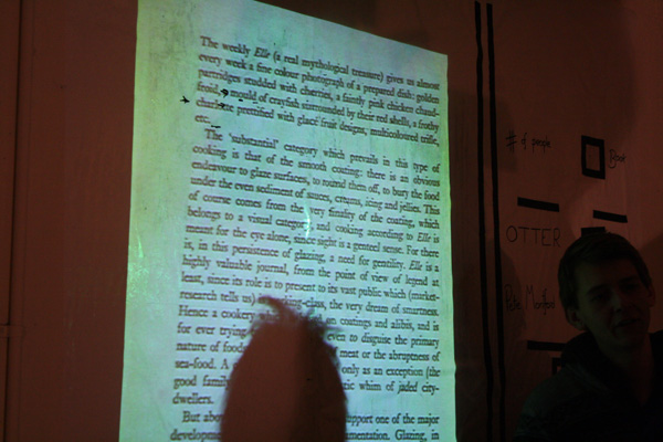 Projecting the pages of the books